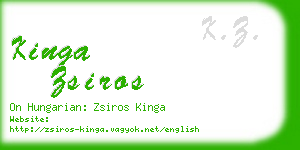 kinga zsiros business card